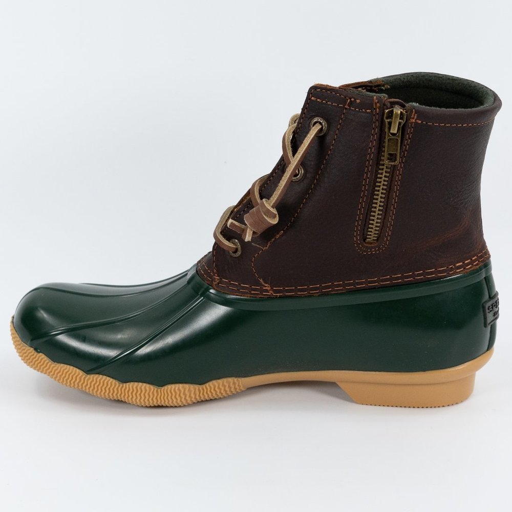 Sperry Women's Saltwater Duck Boot 'Tan Green' STS90998F Rain Boots size 6 - 11 - Picture 2 of 14